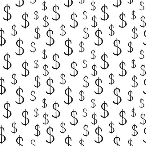 Dollar Sign Icon Brush Lettering Seamless Pattern Grunge Calligraphic