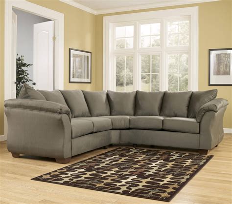 Signature Designashley Darcy Sage Contemporary Sectional In Sage Green Sectional Sofas 