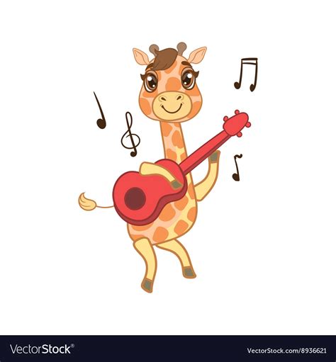 Giraffe Playing Guitar Royalty Free Vector Image