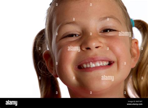 Closeup Of Pretty Little Girl Smiling Stock Photo Alamy