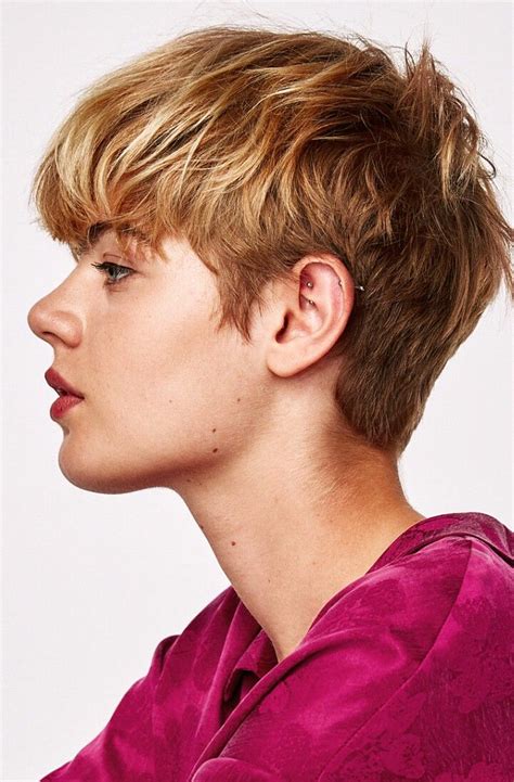 Short Curly Hairstyles Androgynous Pin On Hair Androgynous Lesbian Dyke Haircuts Pixie Hair