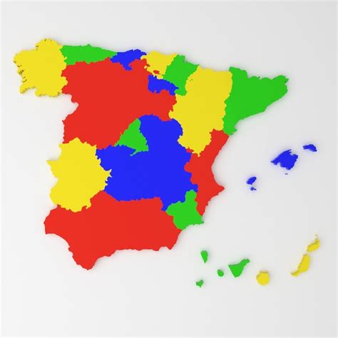 Map Of Spain 3d Asset Cgtrader