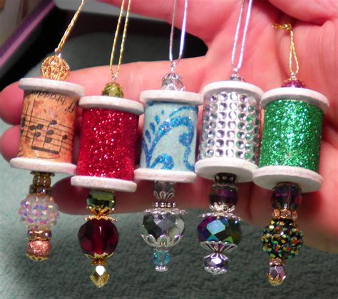 Fabric Thread On Spools Make Pretty Ornaments Quilting Digest