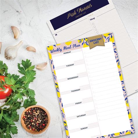 Oriday Weekly Magnetic Meal Planner Notepad With Tear Off Perforated