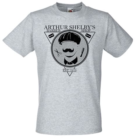 Grey Arthur Shelbys Barber Shop Gang T Shirt Birmingham Peaky Tshirt Fan Art Go T Shirts
