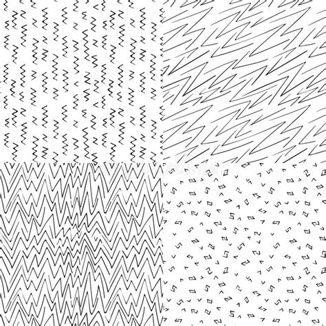 Engraving Hand Drawn Pattern Collection Vector Illustration Stock