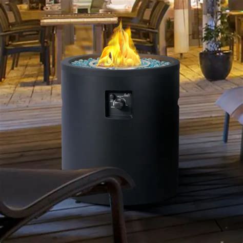 Bali Outdoors Round Gas Fire Pit Propane Fire Column 23 Inch Cylinder Fireplace 249 00 Picclick