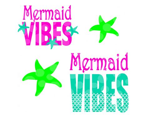 Mermaid Vibes Svg Mermaid Svg Mermaid Clipart Summer Beach Etsy