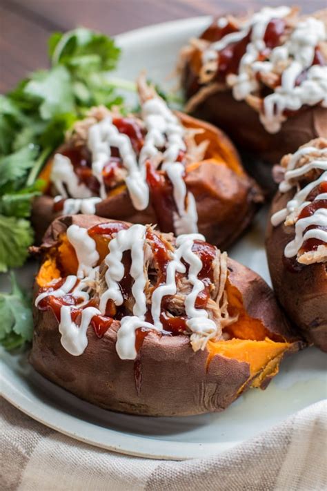 Slow Cooker Pulled Pork Stuffed Sweet Potatoes The Magical Slow Cooker