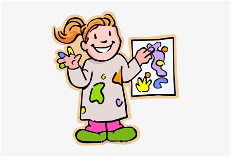 Girl Artist Showing Painting Royalty Free Vector Clip Arts And Crafts