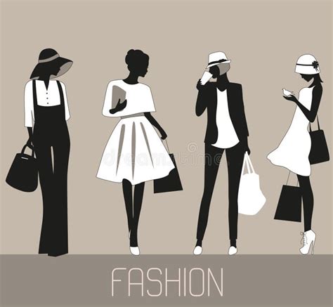 Silhouettes Des Femmes De Mode Illustration De Vecteur Illustration