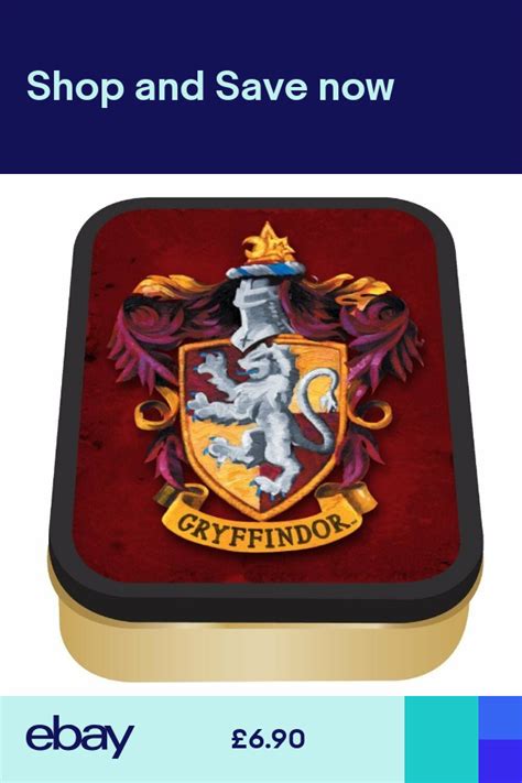 Harry Potter Metal Collectors Tin Box Gryffindor Crest Badge House