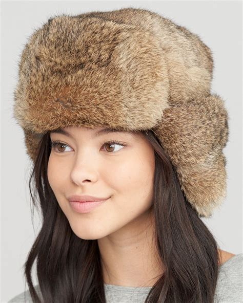 The Moscow Full Fur Rabbit Ladies Russian Hat In Brown