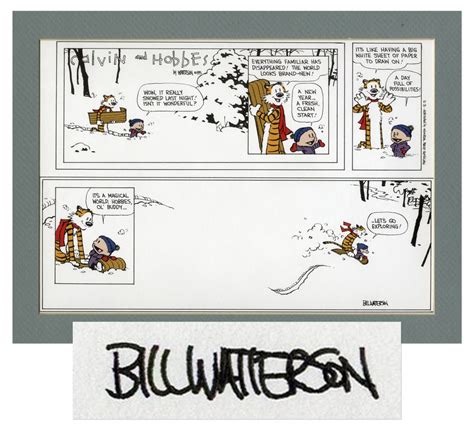 sell or auction autographed bill watterson signed calvin hobbes 1995 print