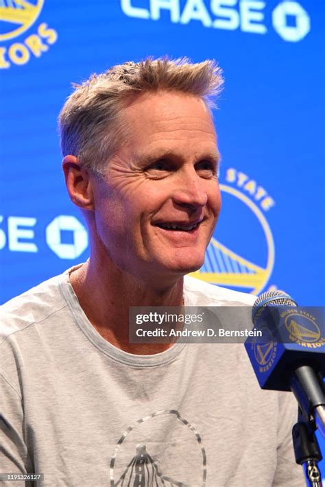 Steve Kerr Of The Golden State Warriors Talks To The Media Before The