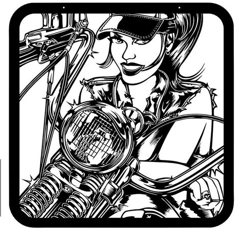 Biker Chick Bike Harley Girl Pinup Svg Dxf Cut Ready File Plasma Laser File Only Etsy