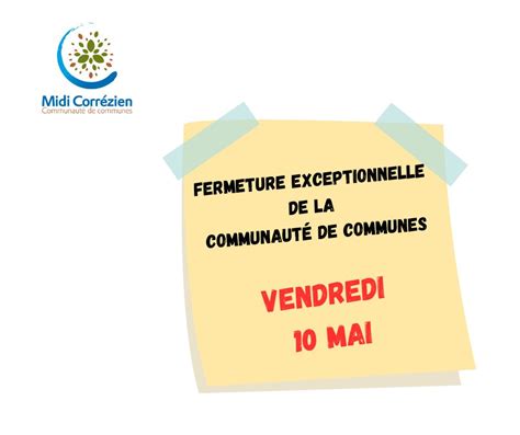 Fermeture des bureaux de la Communauté de Communes