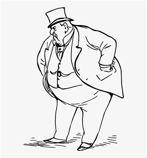 Clipart Fat Man Line Drawing Png Image Transparent Png Free