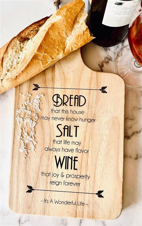 Its A Wonderful Life Bread Board Bread Salt Wine Etsy Uk