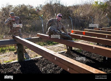 Us Air Force Security Forces Airmen Take Part In The Obstacle Course