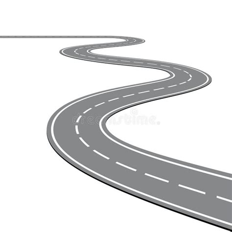 Creative Vector Illustration Of Winding Curved Road Stock Vector