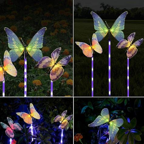 3 Pack Solar Butterfly Lights Outdoor Garden Landscape Etsy