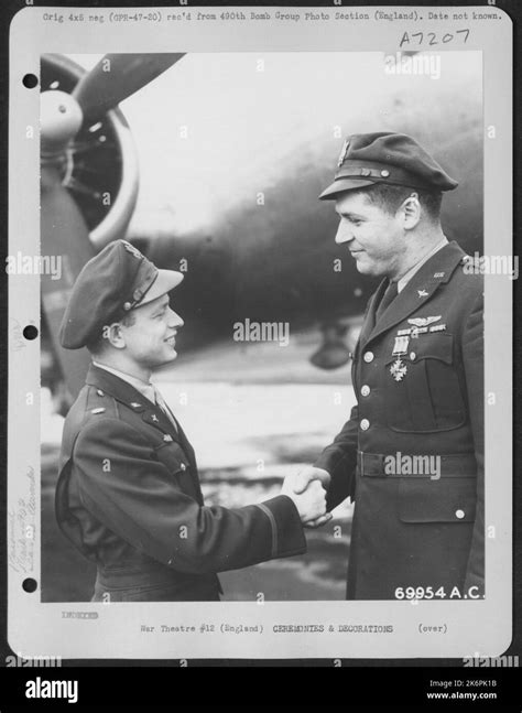 Lt Bird Of The 490th Bomb Group Is Awarded The Distinguished Flying
