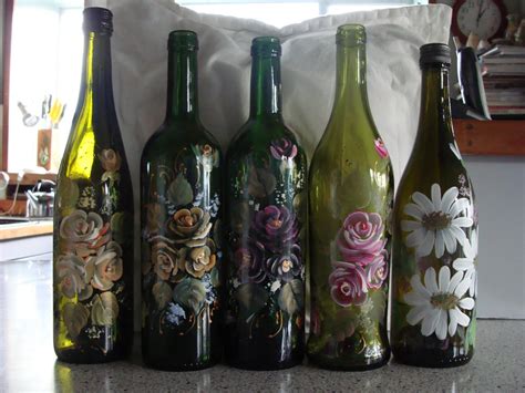 Christine Flannery Glass Painting Hand Glass Painting Bottles