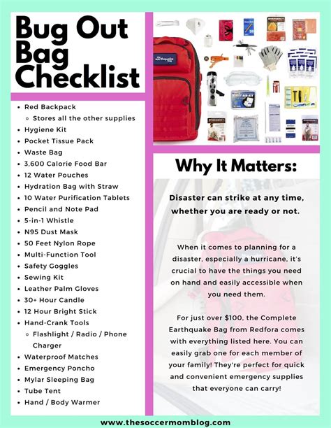 Free Bug Out Bag Checklist Know What To Pack For A Hurricane