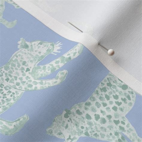 Leopard Parade Custom Blue With Soft Fabric Spoonflower