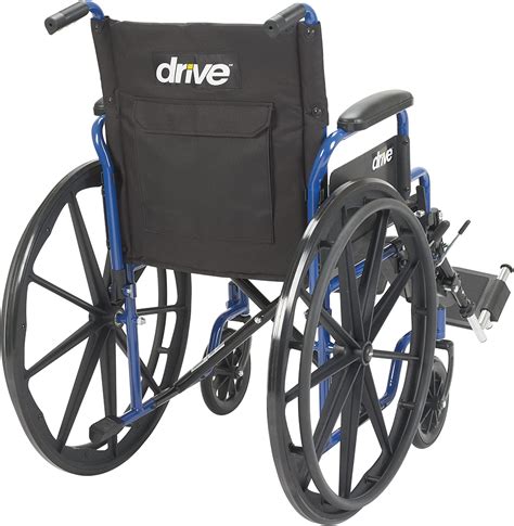 Drive Medical Blue Streak Wheelchair With Flip Back Desk Arms