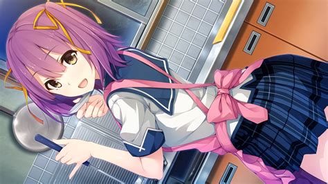 Unasaka Ryou Tsubaki Ami Akabei Soft Sorairo Innocent Game Cg Girl Apron Ass Blush