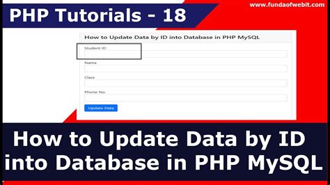 How To Edit Update Data In Php MySQL Update Data By Id Into Database