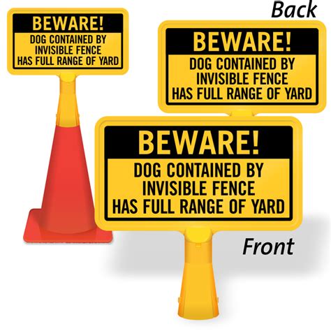 Dog Fence Signs Dogs Contained By Invisible Fence