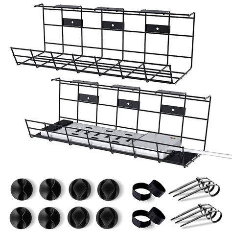 Under Desk Cable Management Tray 2 Pack Cable Management For Wirecord