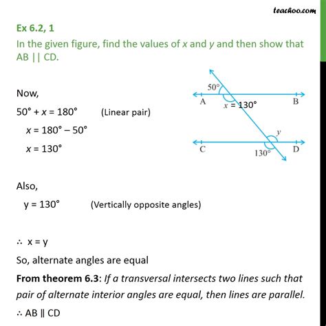question 1 class 9 in the given figure ab parallel to cd find x y