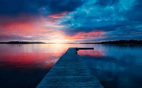 Wallpaper Landscape Lake Sunset Stockholm Archipelago