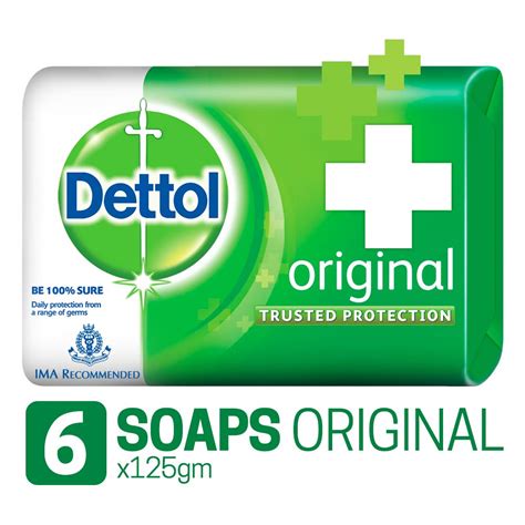 Dettol original bar soap with pine fragrance gives you 100% better germ protection leaving you with a clean, healthy and refreshed feeling everyday. Dettol Bathing Soap Original, 125gm, Pack of 6 - OMGTricks