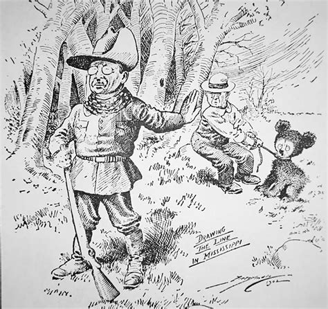 Cartoon Of Theodore Teddy Roosevelt Refusing To Shoot A Bear Cub 1902