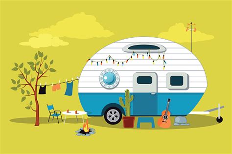 Cartoon Camper Stock Illustration Download Image Now Camping Motor