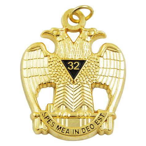 32nd Degree Scottish Rite Masonic Pendant Gold 1 12 Tall