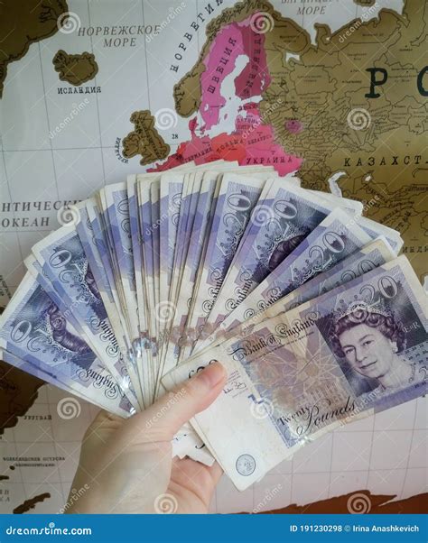 British Pound Sterling Notes. Twenty Pounds British Currency Brexit