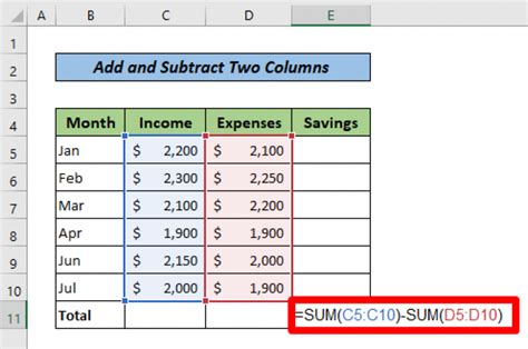 How To Add And Subtract Multiple Cells In Excel 3 Examples