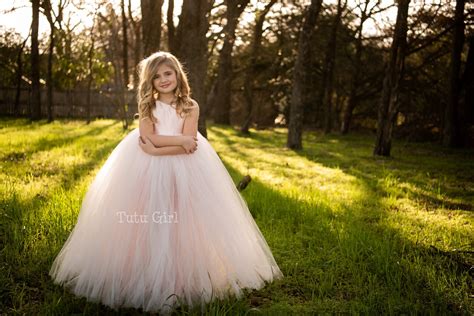 Blush Flower Girl Dress Tulle Flower Girl Tutu Dress Etsy