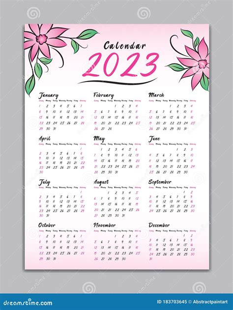 Calendar 2023 Vector Calendar 2023 With Federal Holidays