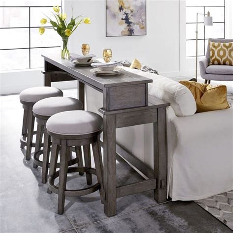 Bonnlo 3 piece counter height table set kitchen bar table set with 2 stools breakfast bistro set dining table set for 2,light brown 4.5 out of 5 stars 363 $119.99 $ 119. Modern Farmhouse Dusty Gray 4 Piece Console with Swivel ...