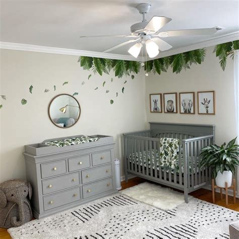 Serene Jungle Nursery Project Nursery In 2021 Jungle Nursery Baby