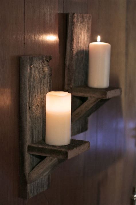 Barn Wood Candle Holder Regular Candle Or Battery Operated Rustic