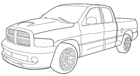 Dodge coloring pages will delight young lovers of modern cars. Dodge Car Ram SRT 10 Coloring Pages : Coloring Sky