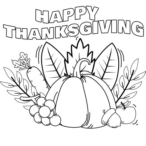 Cute Happy Thanksgiving Coloring Pages Previewmine